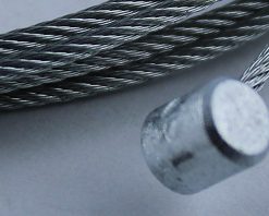 Stahlseil verzinkt mit Zinkdruckgussnippel Quer 5,9 x 6,9 mm